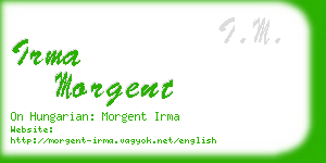 irma morgent business card